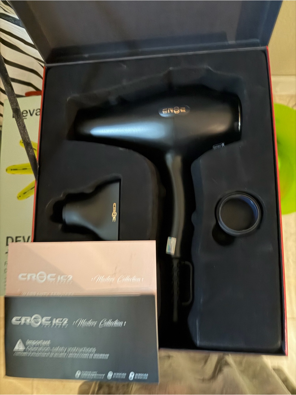 CROC Hair Black Professional Hair Dryer Set